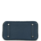 Pre-owned Jay Ahr Hermes Birkin 25 Bleu de Prusse Togo with Bandana Embroidery Palladium Hardware Payment 2