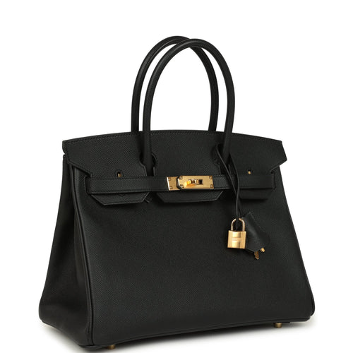 Hermes Birkin 30 Black Epsom Gold Hardware