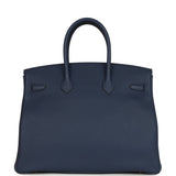 Hermes Birkin 35 Bleu Navy Togo Gold Hardware