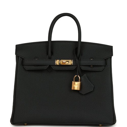 Hermes Birkin 25 Black Togo Gold Hardware