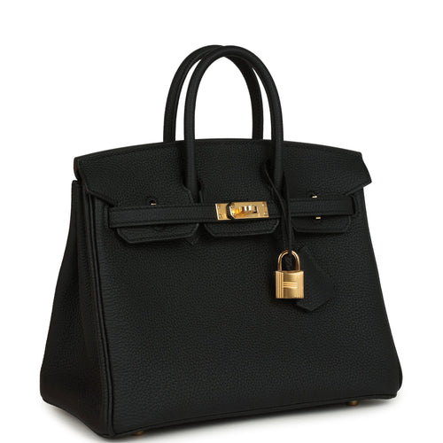 Hermes Birkin 25 Black Togo Gold Hardware