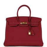 Hermes Birkin 35 Rubis Togo Gold Hardware