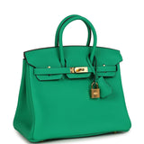 Hermes Birkin 25 Menthe Togo Gold Hardware