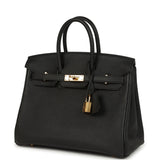 Pre-owned Hermes Birkin 25 Black Togo Gold Hardware