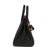 Pre-owned Hermes Birkin 25 Black Togo Gold Hardware