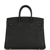 Pre-owned Hermes Birkin 25 Black Togo Gold Hardware