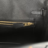 Pre-owned Hermes Birkin 25 Black Togo Gold Hardware