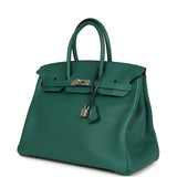 Pre-owned Hermes Birkin 35 Malachite Clemence Palladium Hardware - Thumbnail View 5
