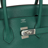 Pre-owned Hermes Birkin 35 Malachite Clemence Palladium Hardware - Thumbnail View 7