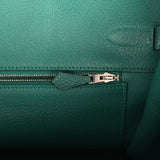 Pre-owned Hermes Birkin 35 Malachite Clemence Palladium Hardware - Thumbnail View 9