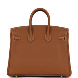 Hermes Birkin 25 Gold Togo Gold Hardware