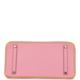 Pre-owned Hermes Special Order (HSS) Birkin 35 5P Bubblegum and Lime Swift Gold Hardware