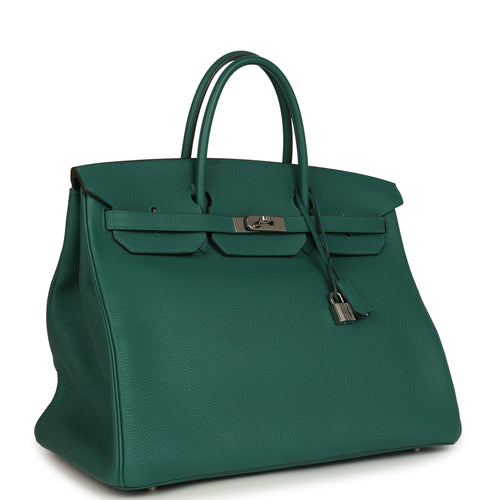 Pre-owned Hermes Birkin 40 Malachite Togo Palladium Hardware