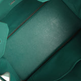 Pre-owned Hermes Birkin 40 Malachite Togo Palladium Hardware