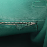 Pre-owned Hermes Birkin 40 Malachite Togo Palladium Hardware