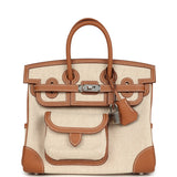 Hermes Birkin 25 Cargo Ecru-Beige Toile H and Gold Swift Palladium Hardware