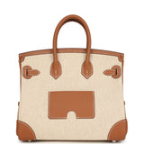Hermes Birkin 25 Cargo Ecru-Beige Toile H and Gold Swift Palladium Hardware