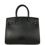 Pre-owned Hermes Birkin Sellier 30 Black Monsieur Gold Hardware