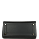 Pre-owned Hermes Birkin Sellier 30 Black Monsieur Gold Hardware