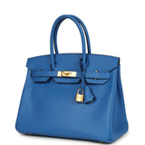 Hermes Birkin 30 Bleu Zellige Epsom Gold Hardware