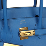 Hermes Birkin 30 Bleu Zellige Epsom Gold Hardware