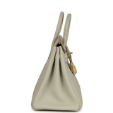 Pre-owned Hermes Birkin 25 Gris Perle Togo Gold Hardware