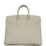 Pre-owned Hermes Birkin 25 Gris Perle Togo Gold Hardware