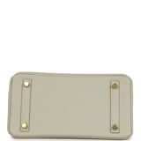 Pre-owned Hermes Birkin 25 Gris Perle Togo Gold Hardware