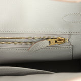 Pre-owned Hermes Birkin 25 Gris Perle Togo Gold Hardware