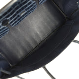 Pre-owned Hermes Birkin 35 Bleu Abysse Shiny Porosus Crocodile Palladium Hardware