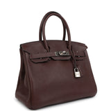Pre-owned Hermes Birkin 30 Birkin 30 Havane Clemence Verso Palladium Hardware