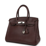 Pre-owned Hermes Birkin 30 Birkin 30 Havane Clemence Verso Palladium Hardware