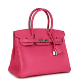 Pre-owned Hermes Special Order (HSS) Birkin 30 Rose Tyrien Verso Chevre Mysore Palladium Hardware