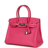 Pre-owned Hermes Special Order (HSS) Birkin 30 Rose Tyrien Verso Chevre Mysore Palladium Hardware
