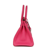 Pre-owned Hermes Special Order (HSS) Birkin 30 Rose Tyrien Verso Chevre Mysore Palladium Hardware