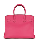 Pre-owned Hermes Special Order (HSS) Birkin 30 Rose Tyrien Verso Chevre Mysore Palladium Hardware
