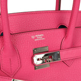 Pre-owned Hermes Special Order (HSS) Birkin 30 Rose Tyrien Verso Chevre Mysore Palladium Hardware