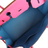 Pre-owned Hermes Special Order (HSS) Birkin 30 Rose Tyrien Verso Chevre Mysore Palladium Hardware