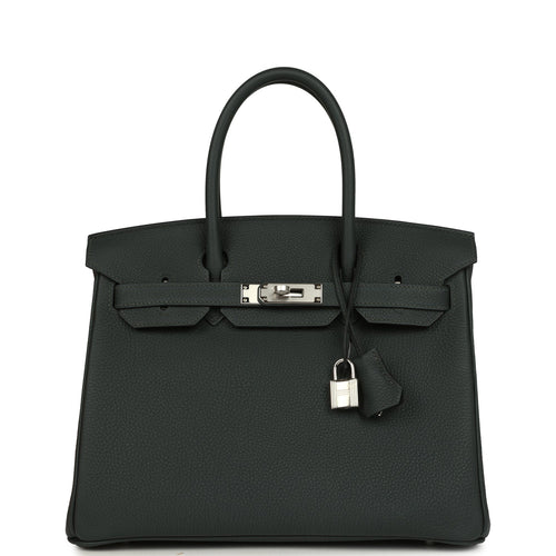 Hermes Birkin 30 Vert Fonce Togo Palladium Hardware