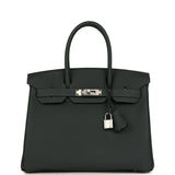 Hermes Birkin 30 Vert Fonce Togo Palladium Hardware