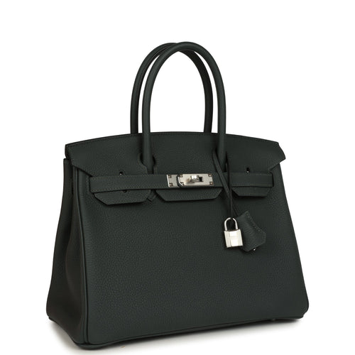 Hermes Birkin 30 Vert Fonce Togo Palladium Hardware