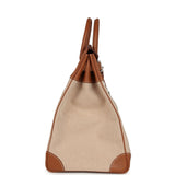 Hermes Birkin HAC 40 Gold Togo and Ecru-Beige Toile H Canvas Palladium Hardware - Thumbnail View 3