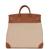 Hermes Birkin HAC 40 Gold Togo and Ecru-Beige Toile H Canvas Palladium Hardware - Thumbnail View 4