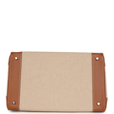 Hermes Birkin HAC 40 Gold Togo and Ecru-Beige Toile H Canvas Palladium Hardware - Thumbnail View 6