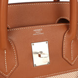 Hermes Birkin HAC 40 Gold Togo and Ecru-Beige Toile H Canvas Palladium Hardware - Thumbnail View 7