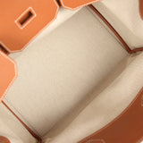 Hermes Birkin HAC 40 Gold Togo and Ecru-Beige Toile H Canvas Palladium Hardware - Thumbnail View 8