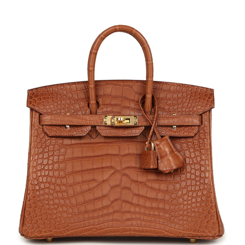 Hermes Birkin 25 Gold Matte Alligator Gold Hardware