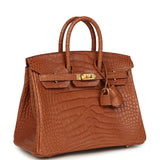 Hermes Birkin 25 Gold Matte Alligator Gold Hardware