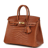 Hermes Birkin 25 Gold Matte Alligator Gold Hardware