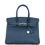 Hermes Birkin 30 Deep Bleu Epsom Palladium Hardware - Thumbnail View 1
